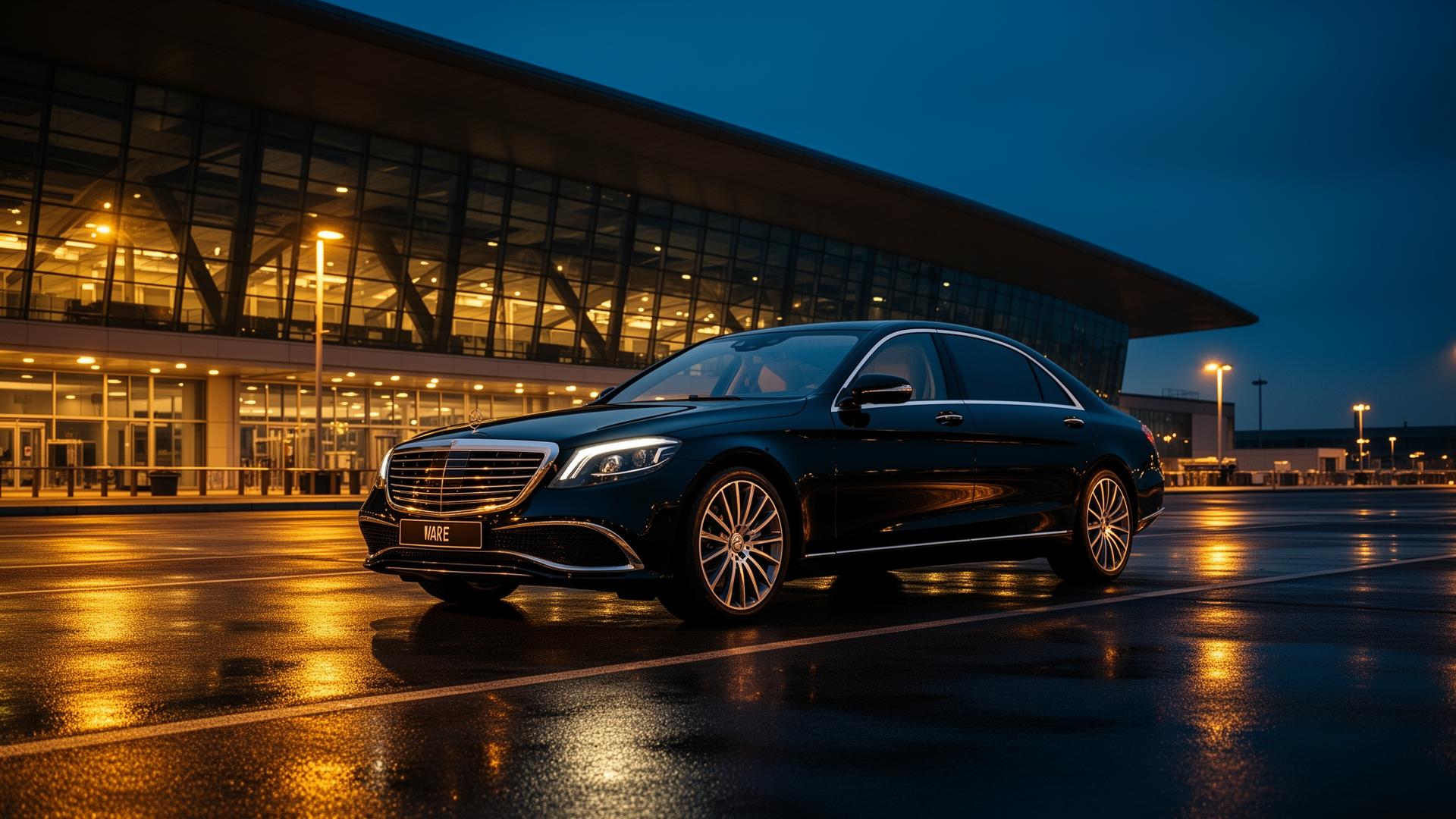 Luksuzni Mercedes ispred Aerodroma Nikola Tesla